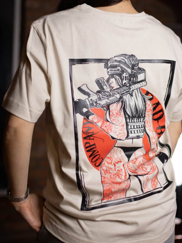 Футболка бежева "Bad red girl"